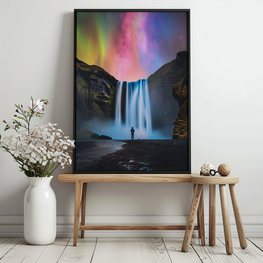 waterfall, icelandic waterfall, midjourney ai artwork, ai artwork 