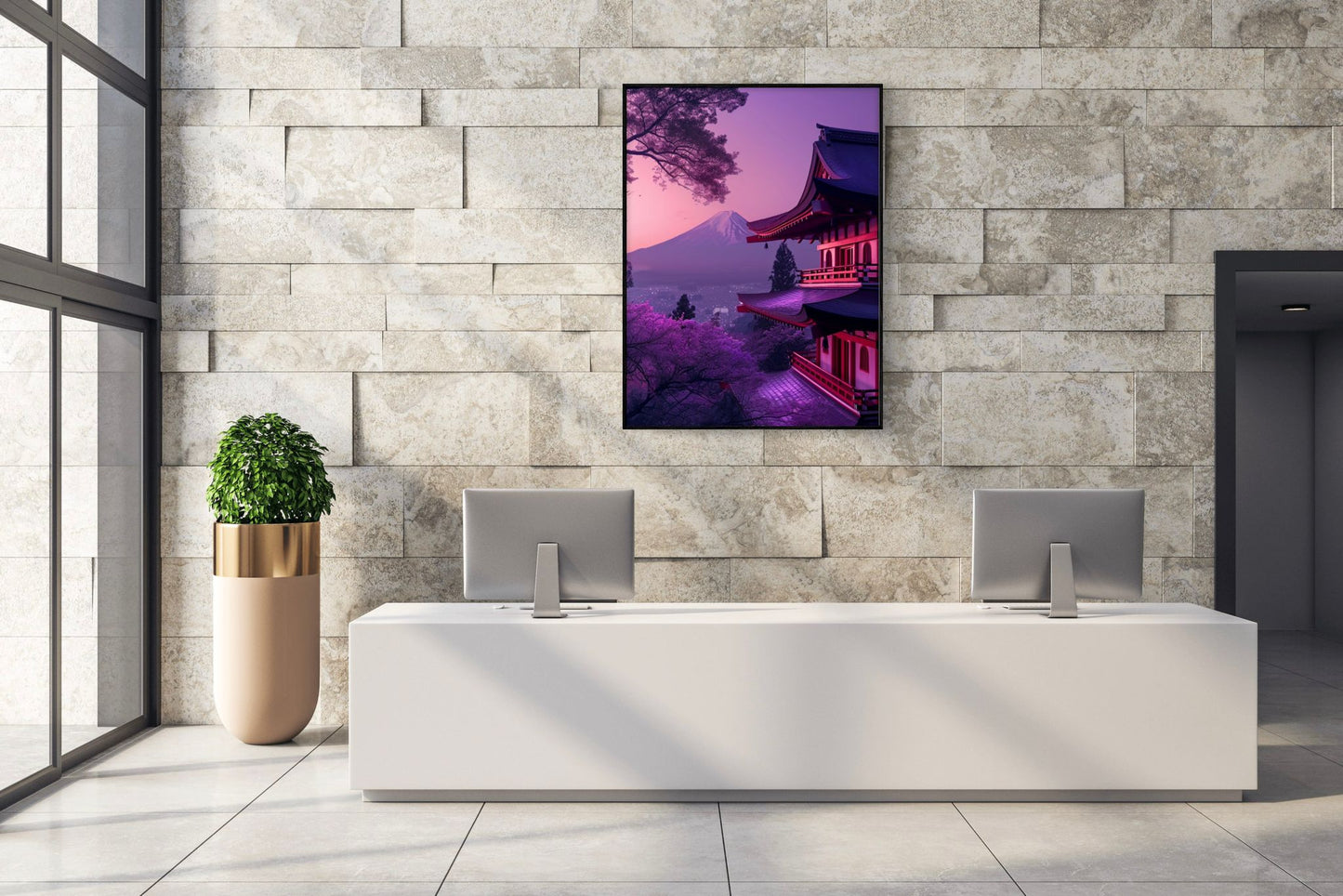 Canvas Prints, Art Space, Temple, Mountain, Poster Prints