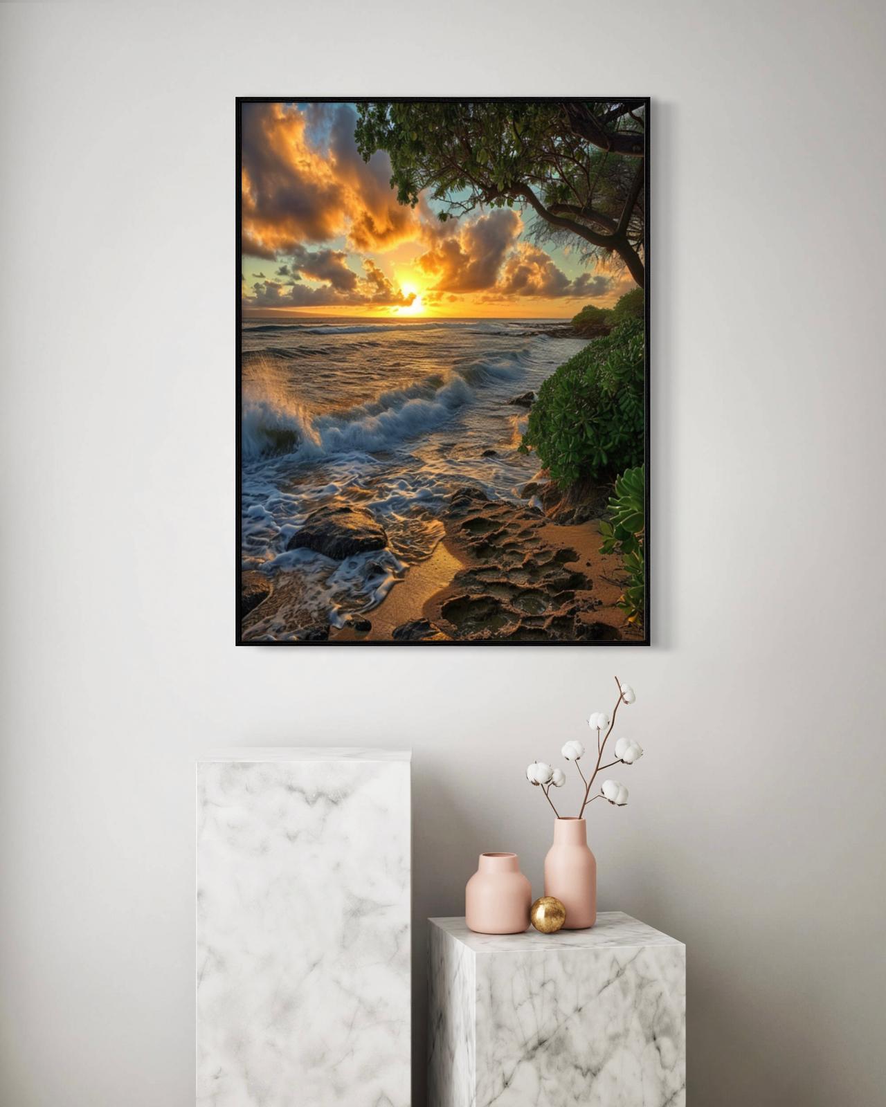 Canvas Prints, Art Space, Beach, Sunset, Poster Prints