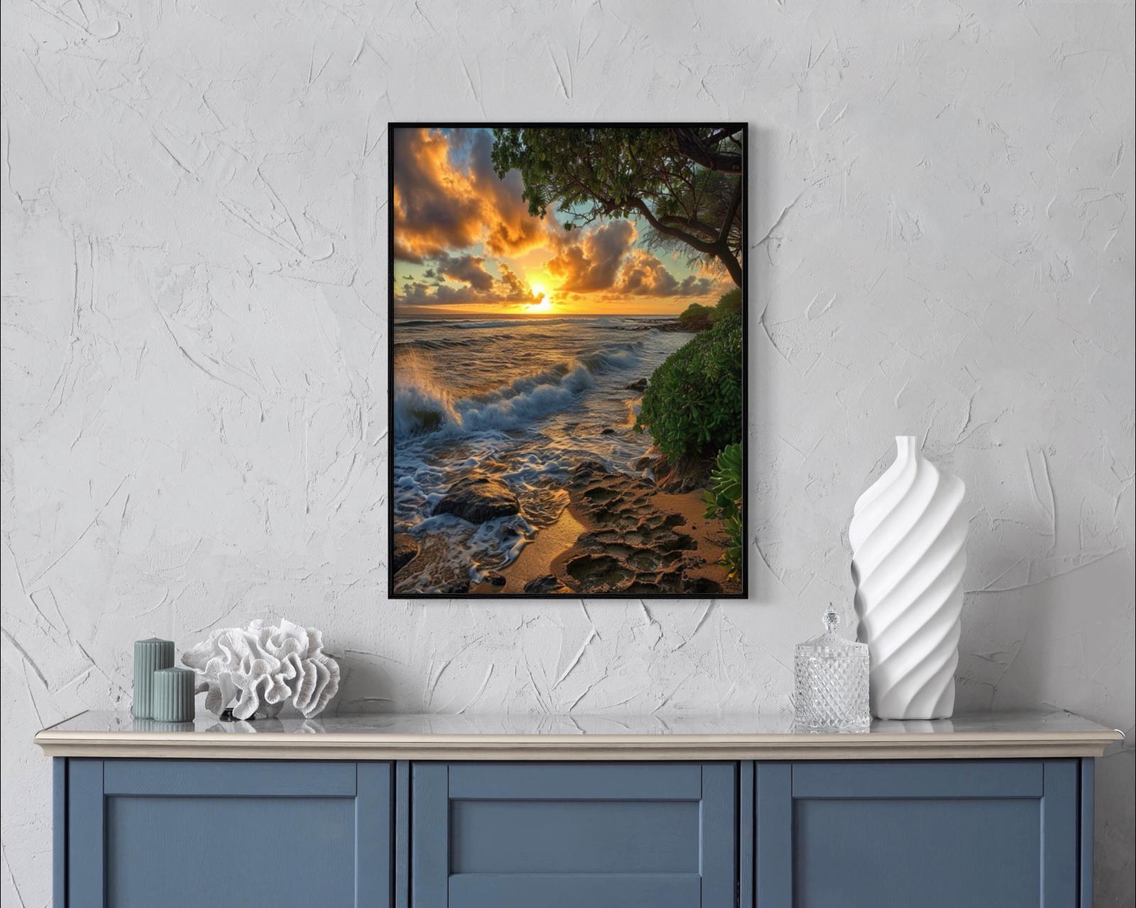 Canvas Prints, Art Space, Beach, Sunset, Poster Prints