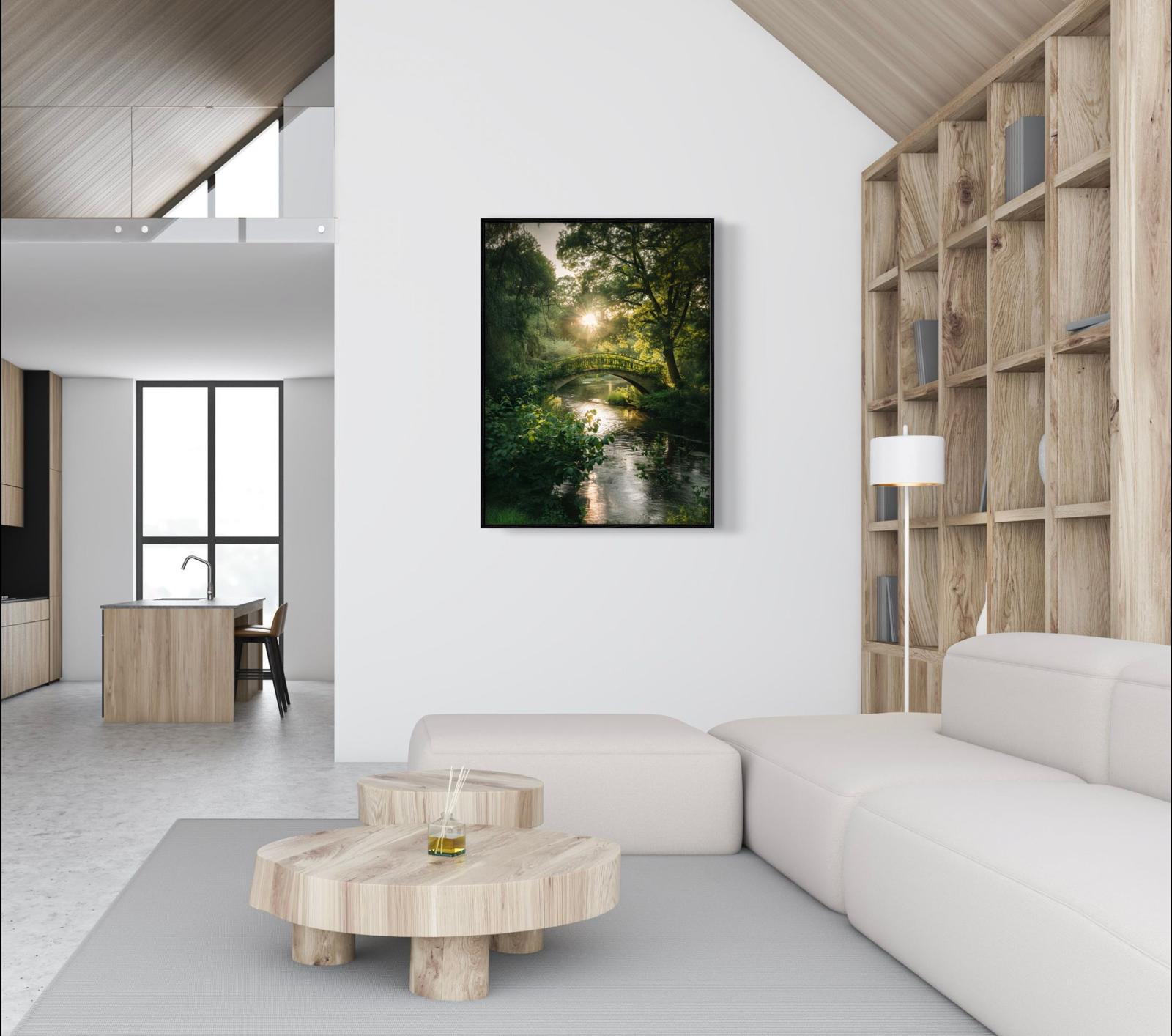 Canvas Print, Art Space, Bridge, River, Poster Prints