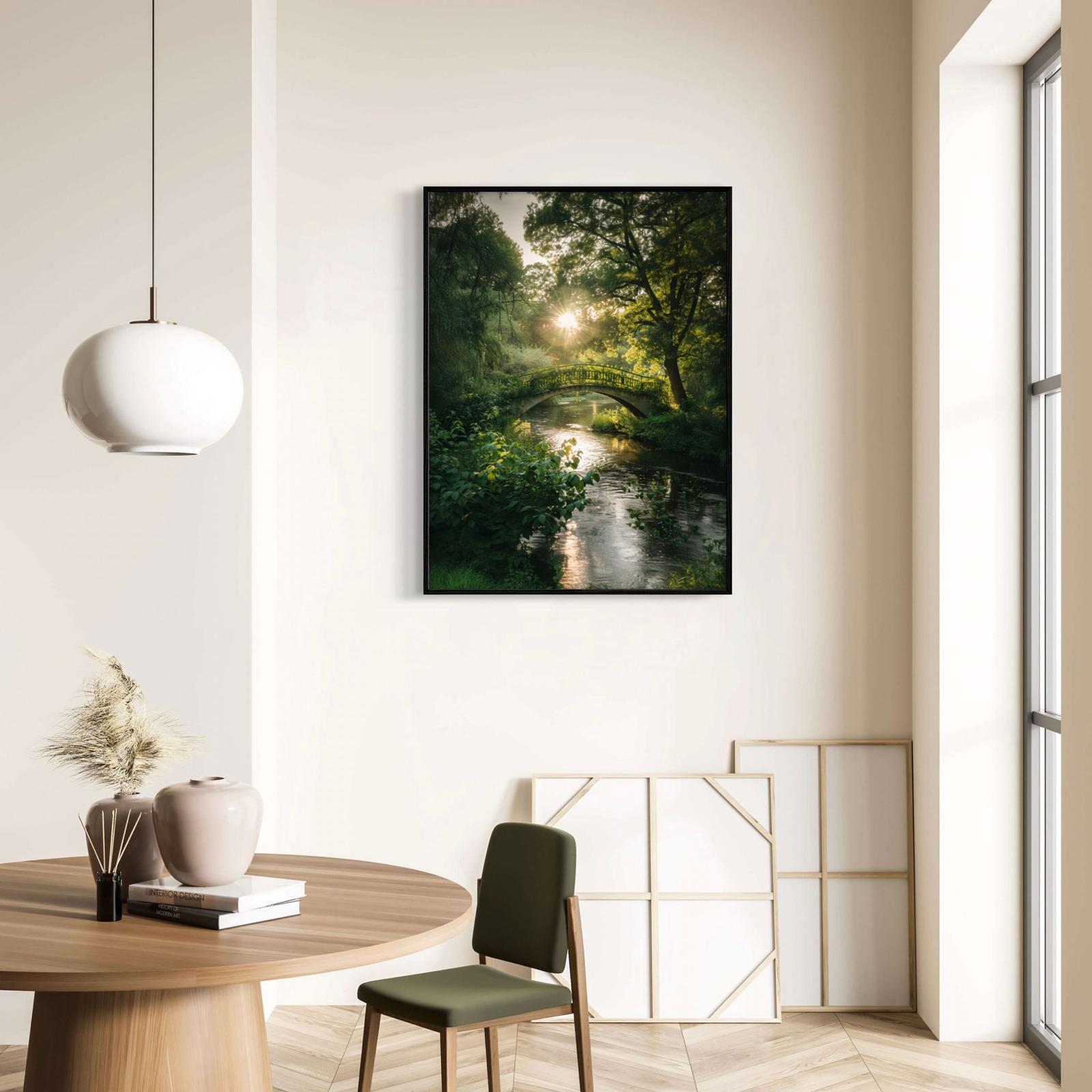 Canvas Print, Art Space, Bridge, River, Poster Prints