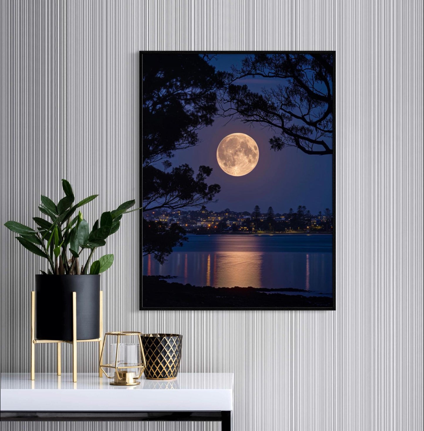 Canvas Prints, Art Space, Full Moon, Poster Prints