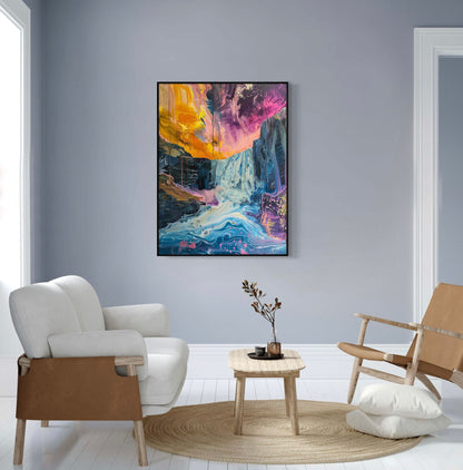 Canvas Prints, Art Space, Poster Prints, Waterfall, acrylic pour